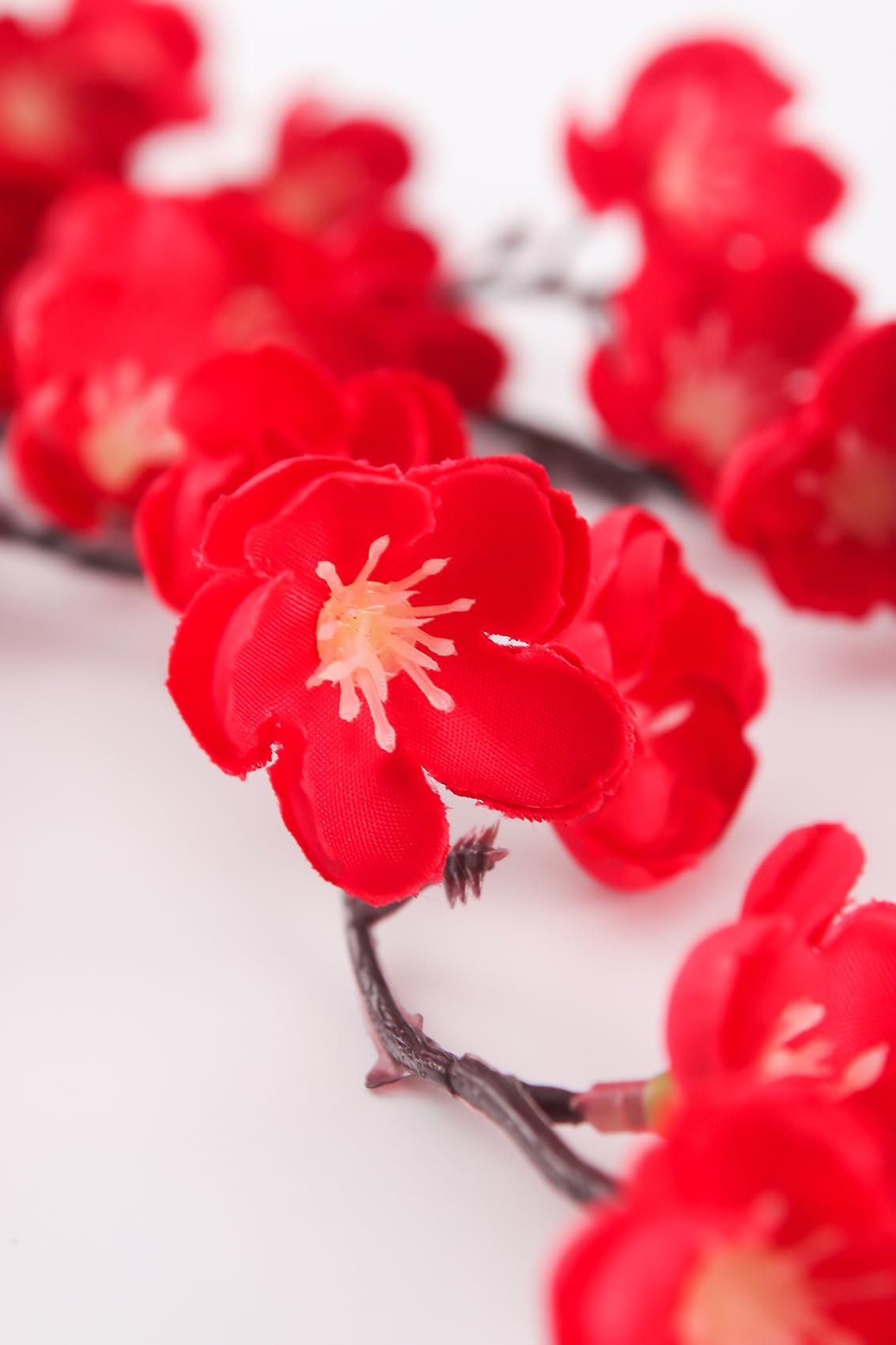 5 Pcs Artificial Plum Blossom Fake Wintersweet Long Stem Plastic Flowers Home Hotel Office Wedding Party Garden Decor
