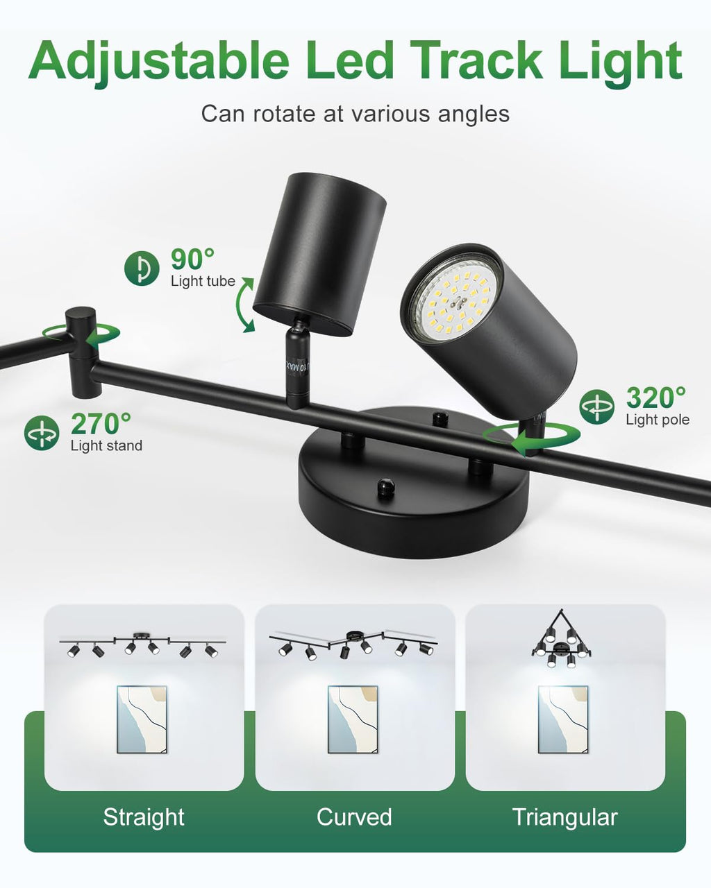 6 Ways Black Track Lighting Fixtures Ceiling Gu10 Bulb Not Included