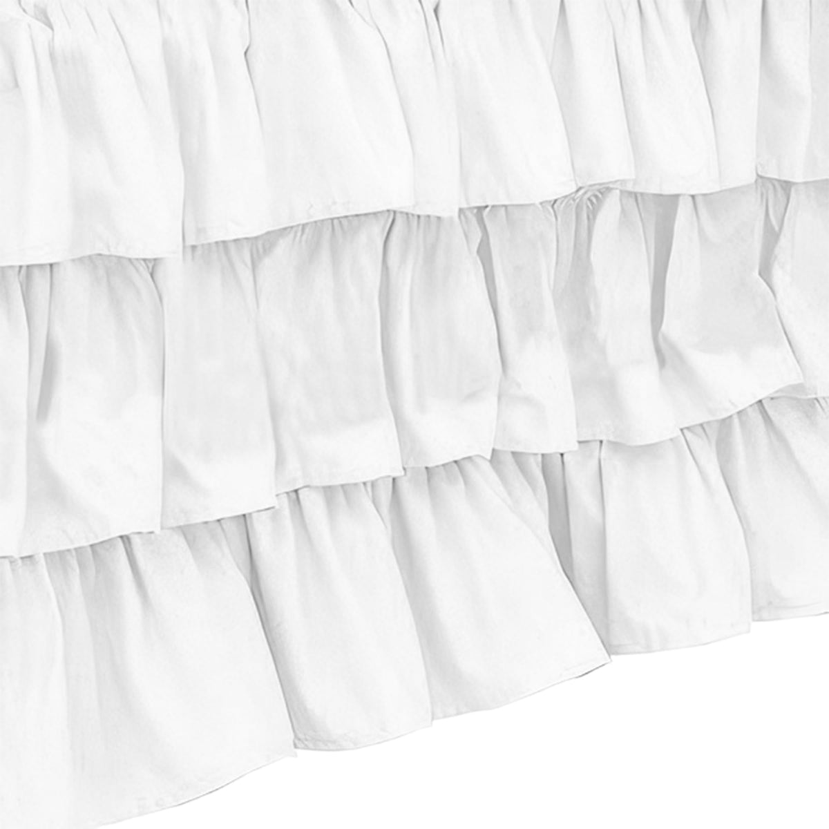Ruffled Crib Skirt Baby Bed:Solid 3 Tiered Crib Baby Bedding Skirts,Crib Bed Skirt Dust Ruffle with Platform