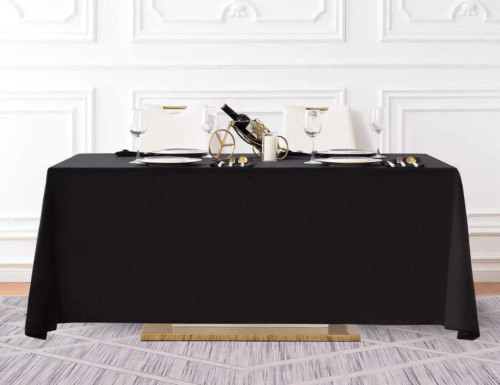 90x156 Inch Black Tablecloth for 8 Foot Rectangle Tables