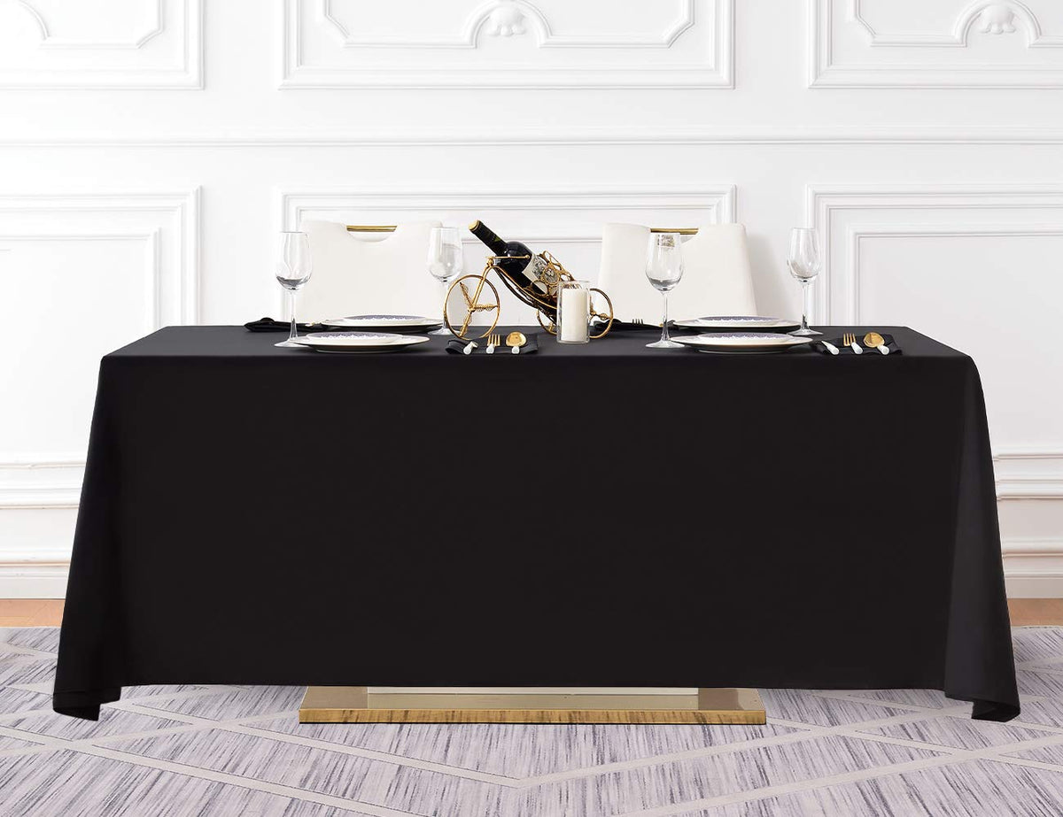 90x156 Inch Black Tablecloth for 8 Foot Rectangle Tables
