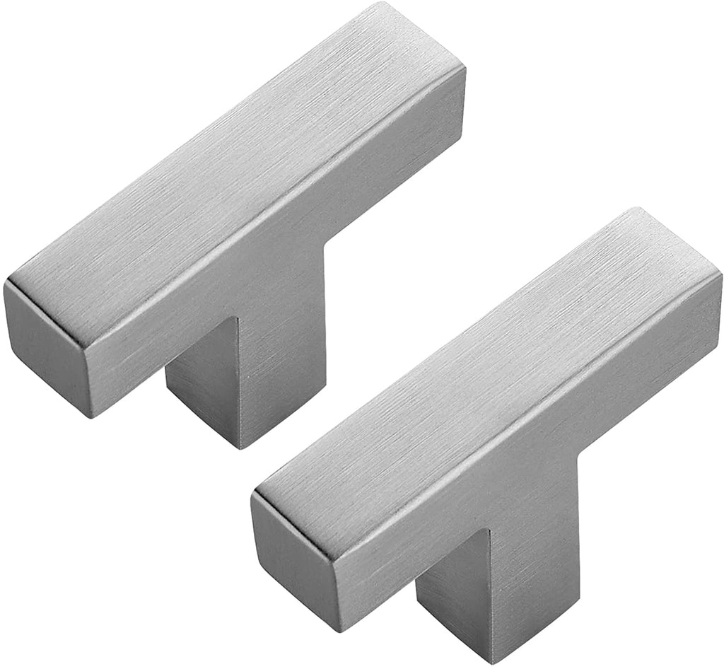 5 Pack Brushed Nickel Square Bar Cabinet Knobs 2 Handles