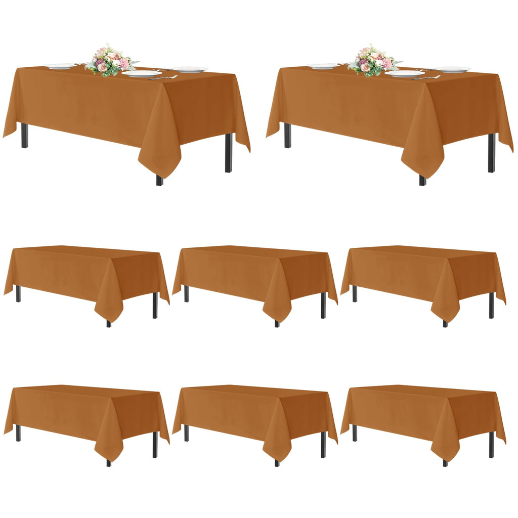 Thanksgiving Tablecloths Rectangular 60x120 Inch, 8 Pack Bronze