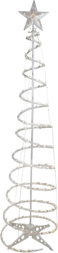 Pre-Lit Spiral Outdoor Christmas Tree with Star Tree Topper - 6' - Clear Lights