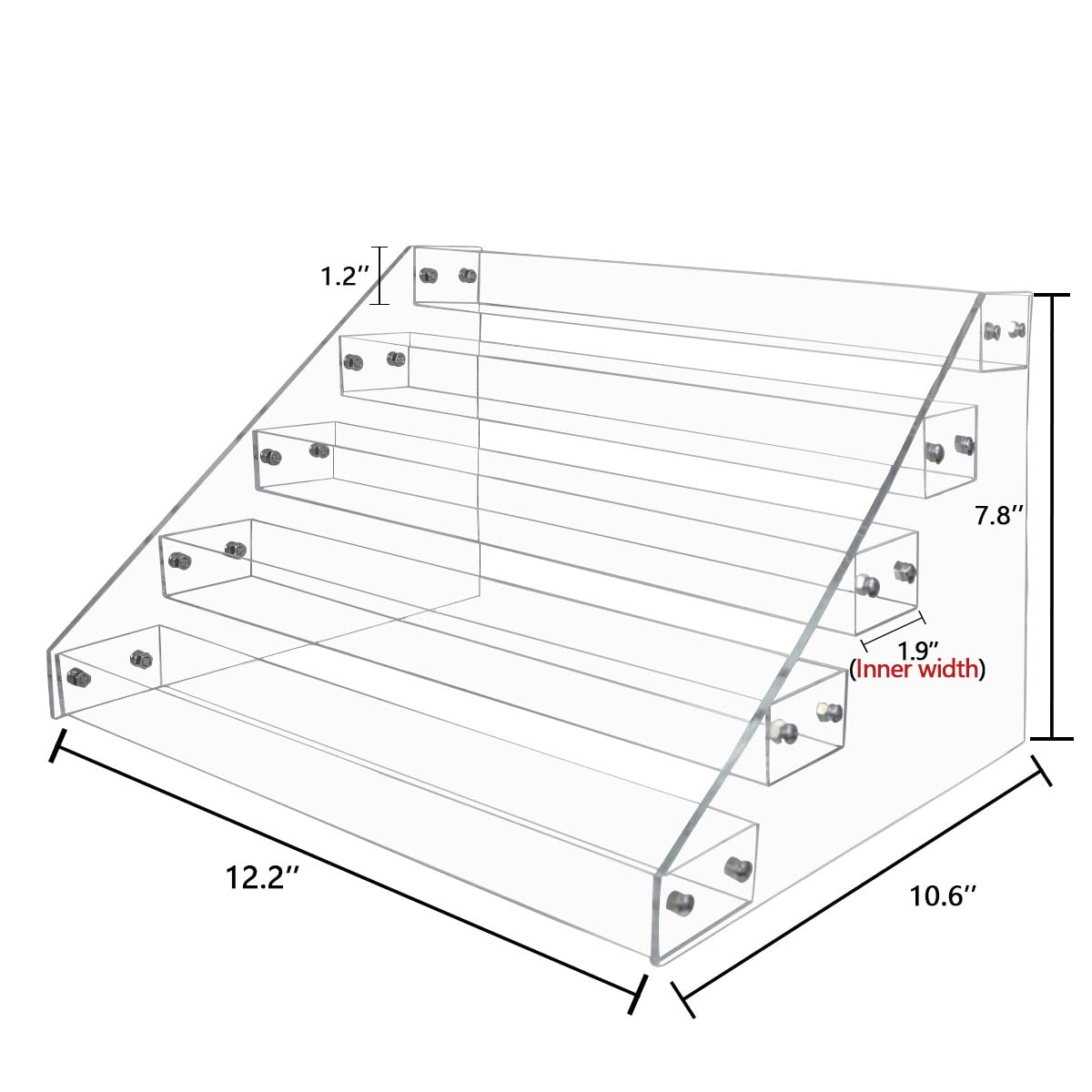 Clear Acrylic Spice Rack for Countertops- 5 Tier