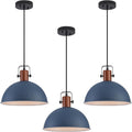 12 Inch Blue Pendant Lights Hammered Matte Pendant Lights for Kitchen Island Industrial Farmhouse Adjustable Height