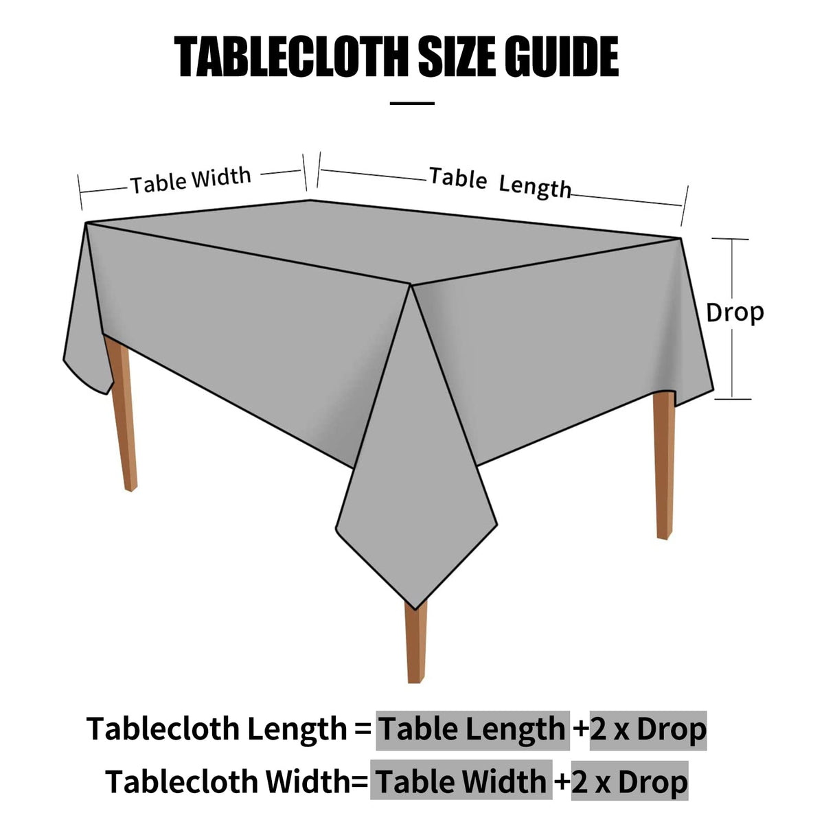 Rectangle Waterproof Heavy Duty Vinyl Tablecloths, 60 x 84 Inch