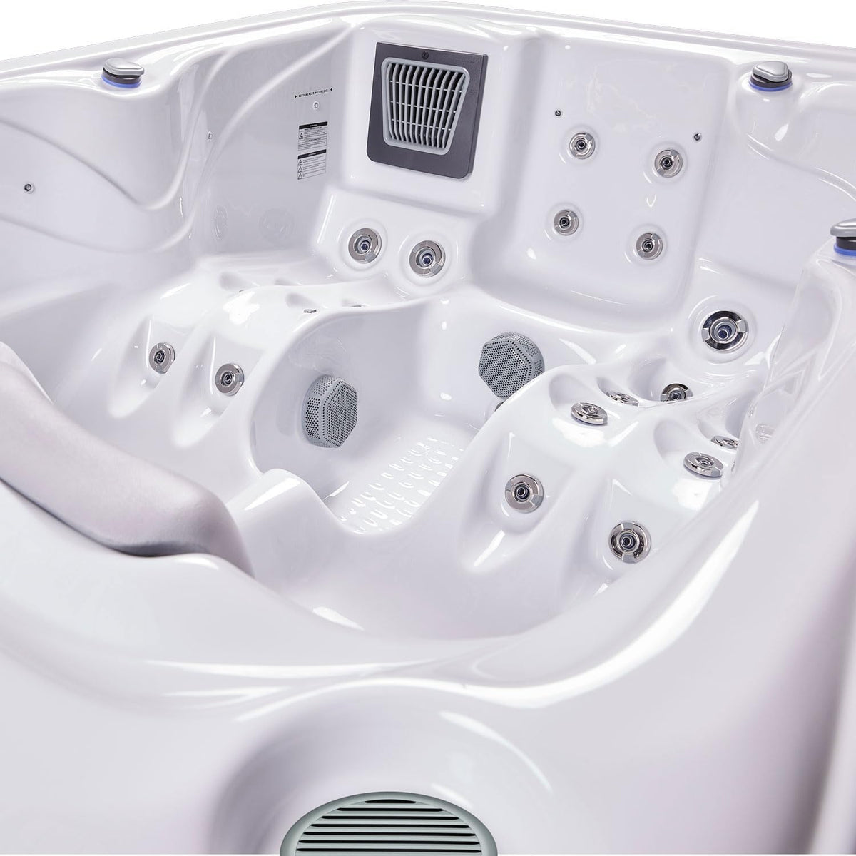 Atlanta 3 - Person 37- Jet Acrylic Hot Tub in Ice White with New Arctic Max Insulation, Built-in Stereo System, and