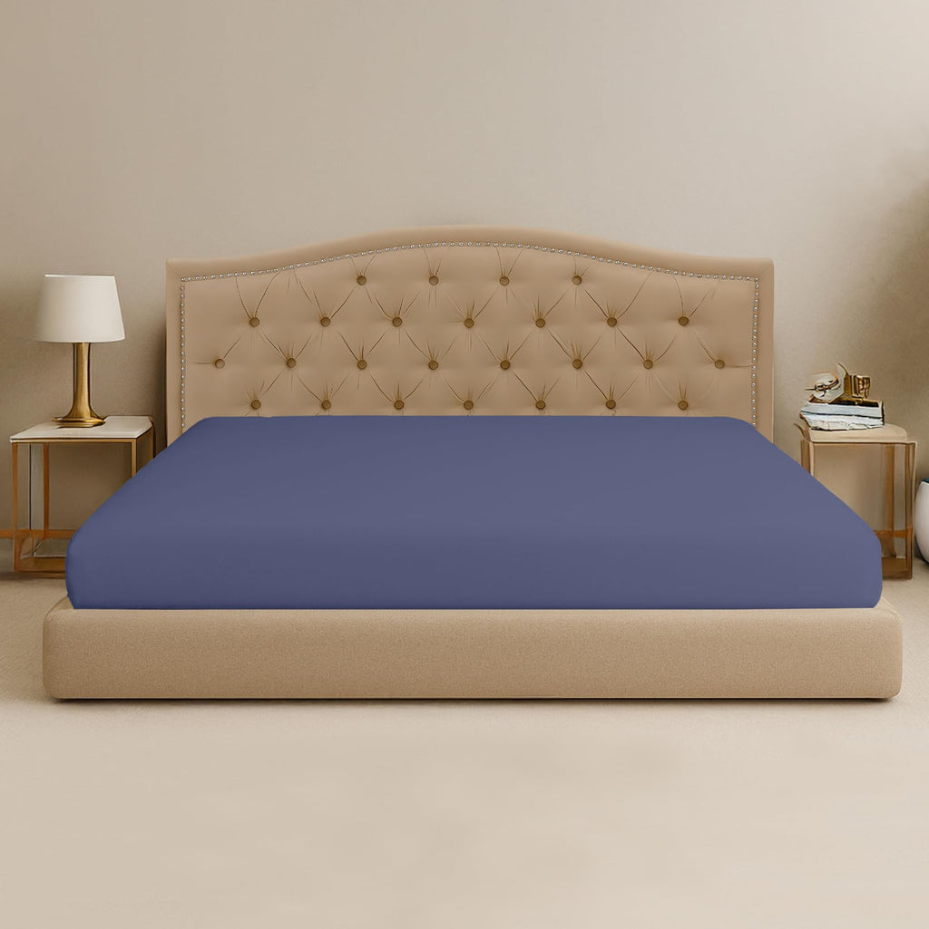 108′′W × 80′′L 1Pc Short Alaskan King Fitted Sheet Only 100% Egyptian Cotton - 600 TC Fits 15" Deep Pocket - Soft