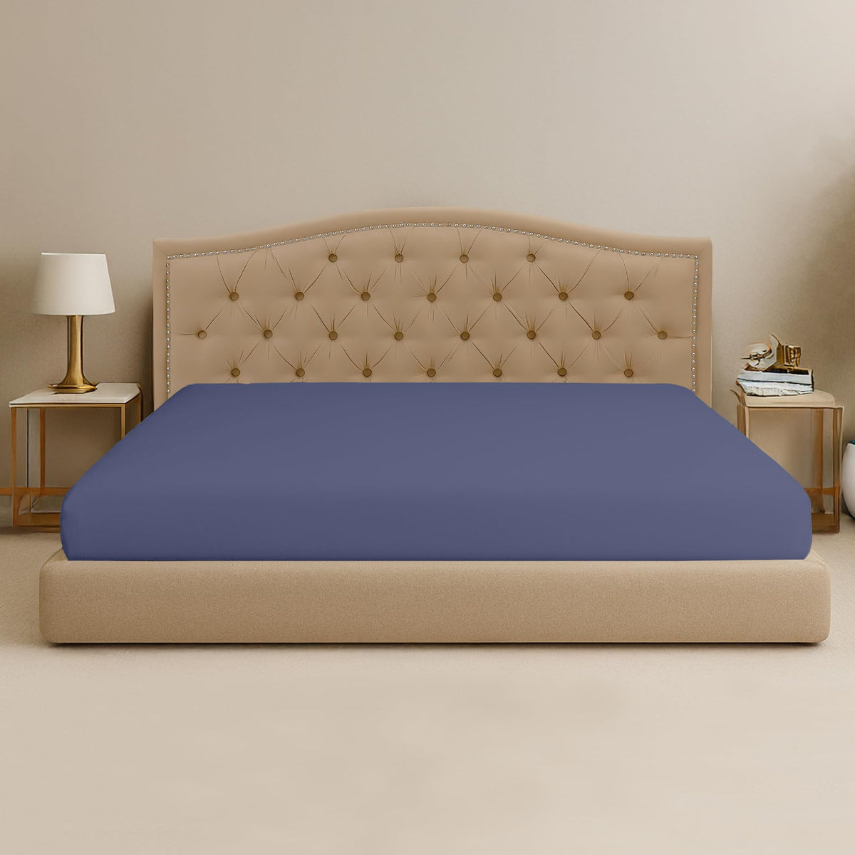 108′′W × 80′′L 1Pc Short Alaskan King Fitted Sheet Only 100% Egyptian Cotton - 600 TC Fits 15" Deep Pocket - Soft