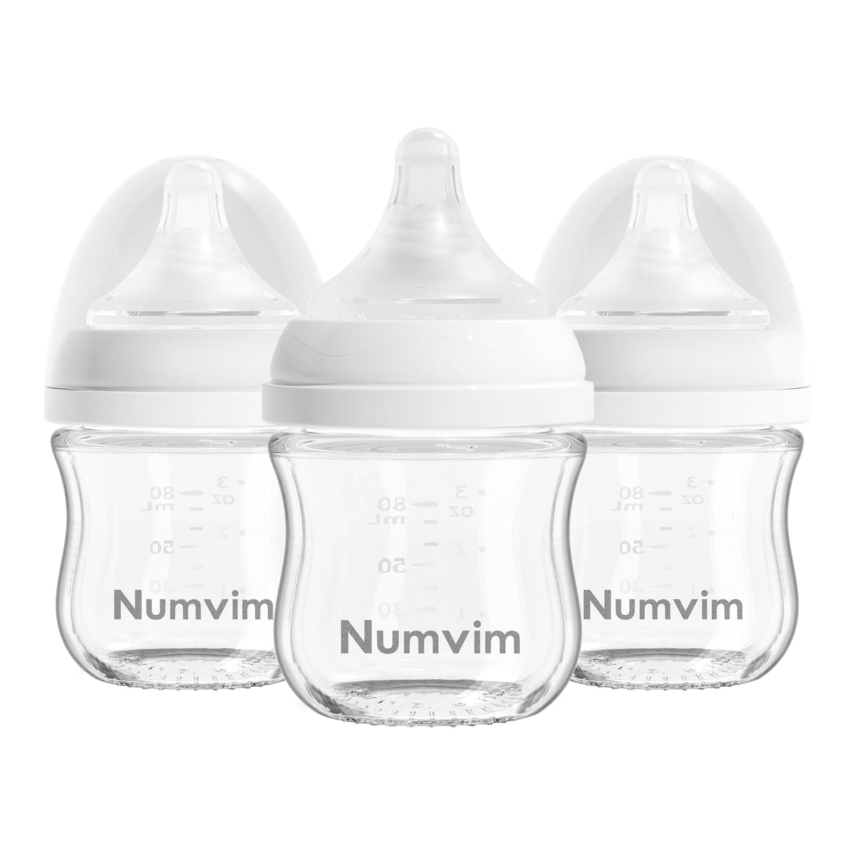 Natural Glass Baby Bottles Gentle & Extra Slow Flow, Newborn Breastfeeding Bottle with Anti Colic Nipple for 0 Months