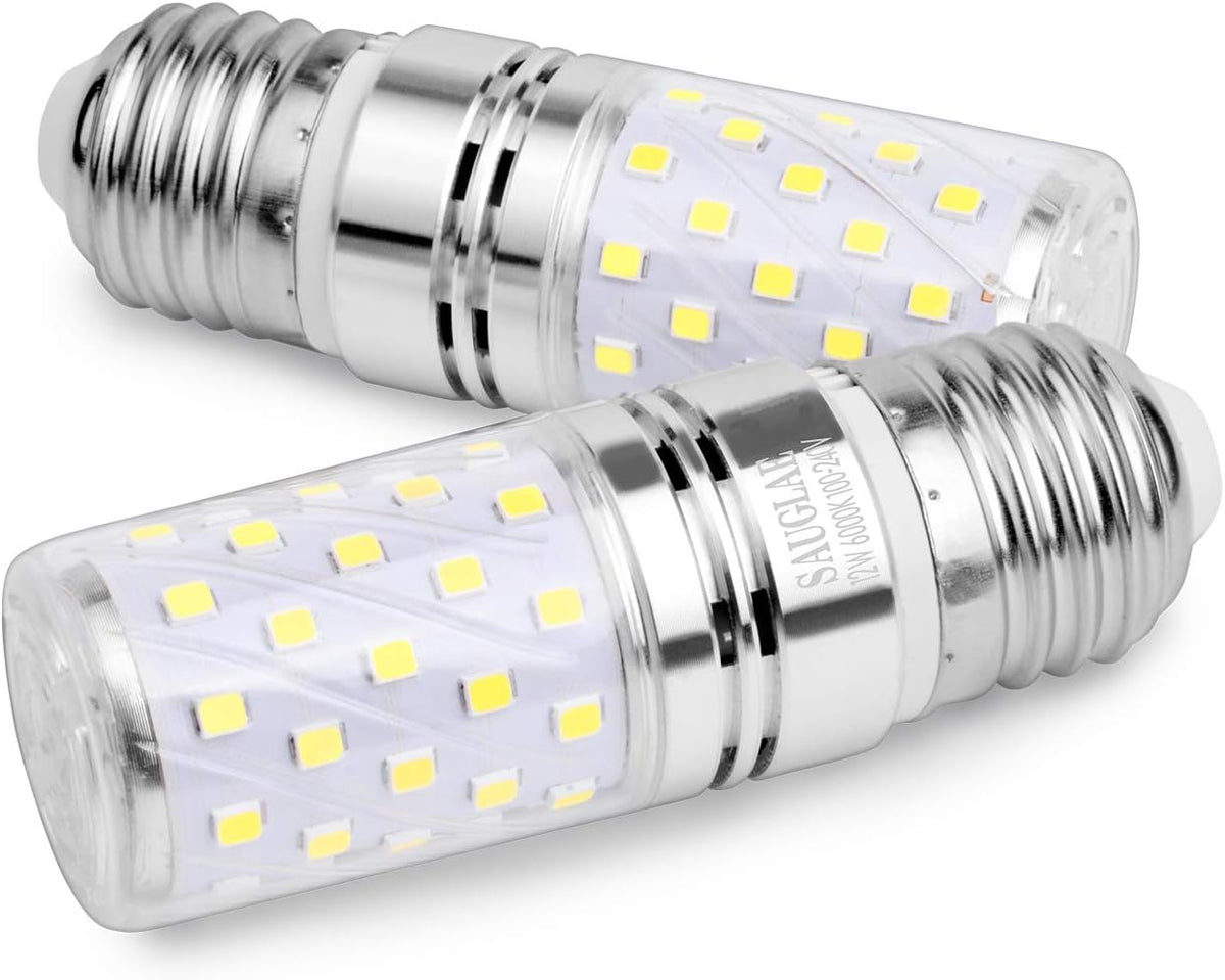 LED 12W Corn Bulbs, 100W Incandescent Bulbs Equivalent, 6000K Cool White, Non-Dimmable, 1200Lm, E26 Edison Screw