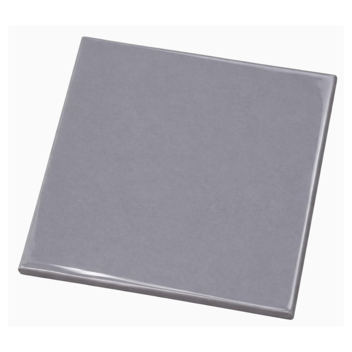 4 in Ceramic Tile Gloss 4 1/4" Box of 10 Pieces Wall and Kitchen Backsplash by - Glossy Finish, Classic Look (Gray)
