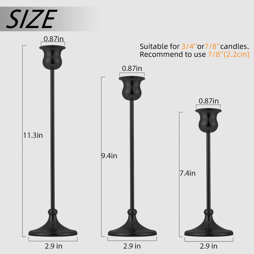 Metal Candle Holder Taper Candlestick Holders for Candle Sticks Vintage Candelabra for Halloween Thanksgiving