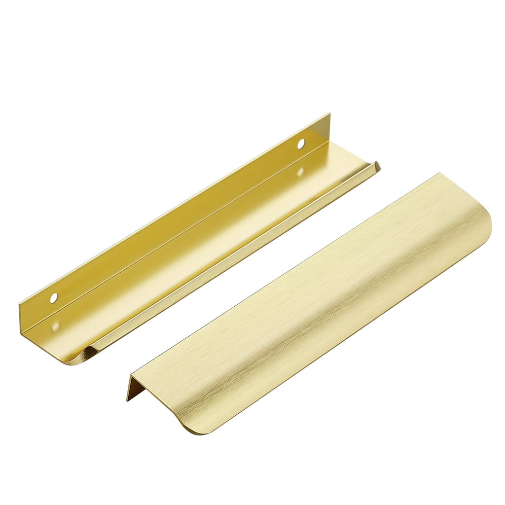 Gold Cabinet Handles Finger Edge Pulls 7.8 Inch CC 20 Pack