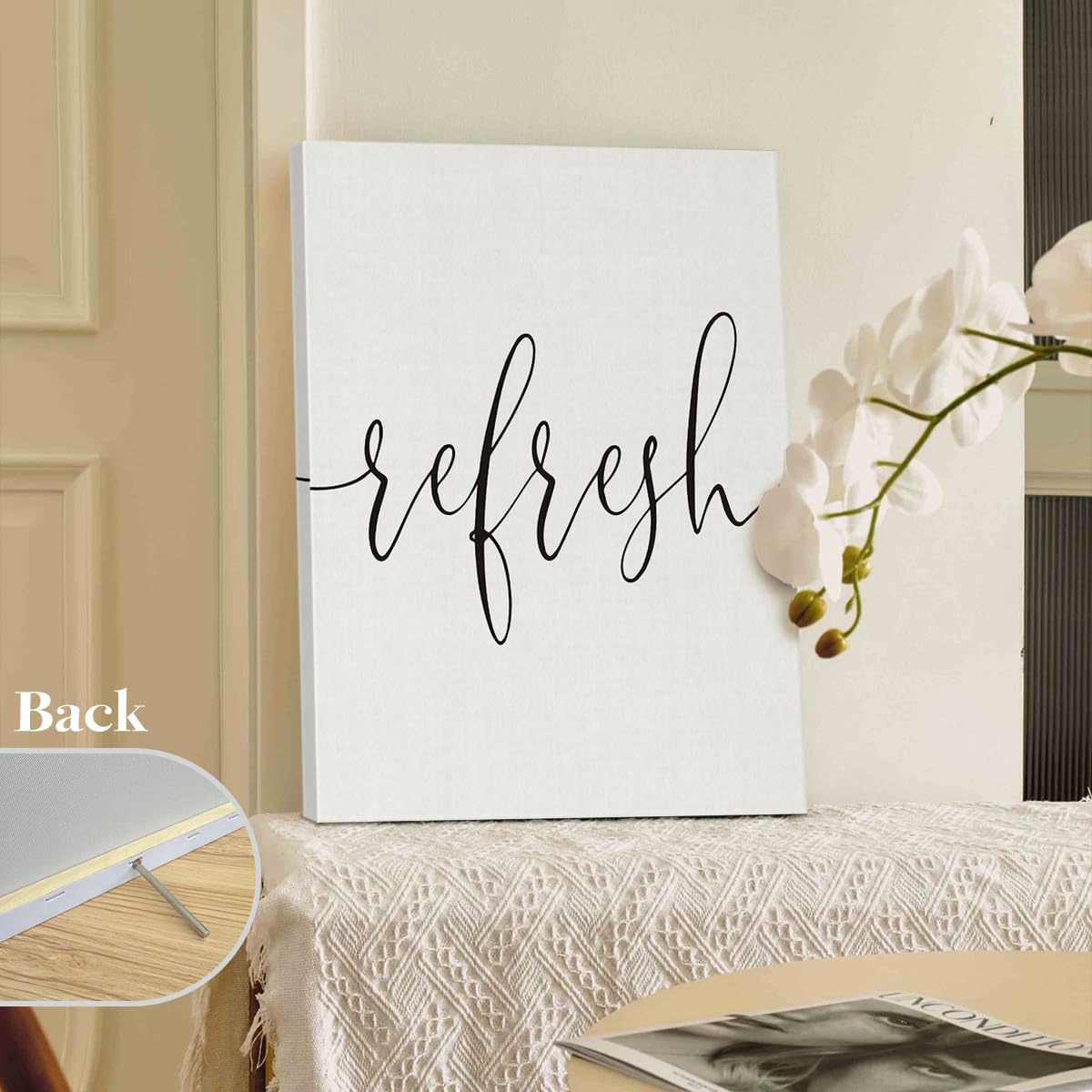 Bathroom Wall Decor, Spa Relaxing Wall Art Set of 3, Relax Refresh Refresh Signs Farmhouse Bathroom Canvas Prints