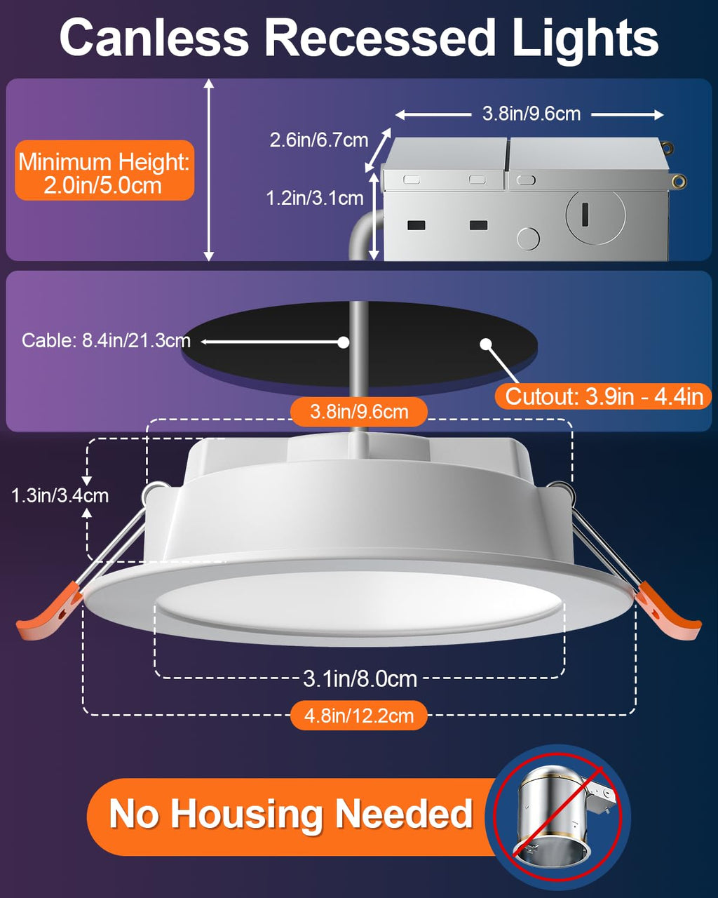 Smart Recessed Lighting 4 Inch Color Changing LED Recessed Lights