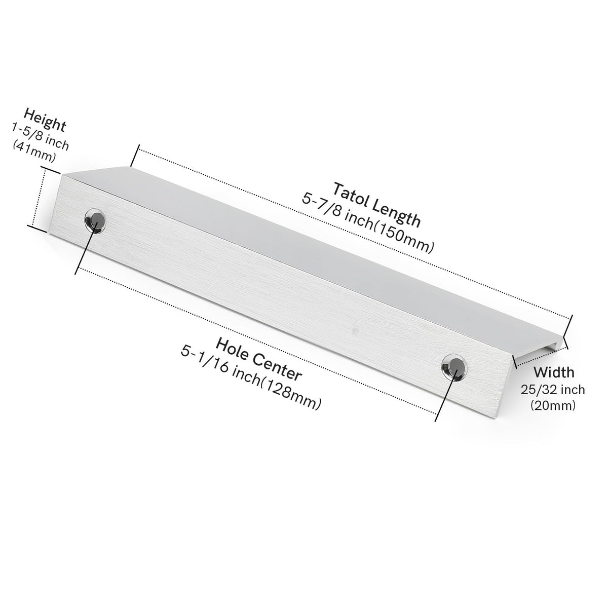 50 Pack 5" Cabinet Pulls Brushed Nickel Finger Pulls for Cabinets