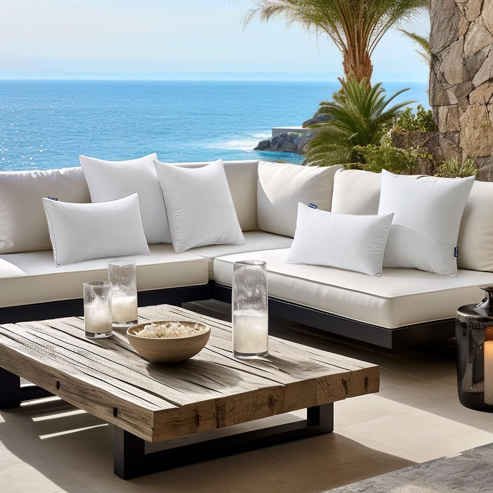 20x20 Inch Outdoor Pillow Inserts, Pack of 4 Waterproof Pillows