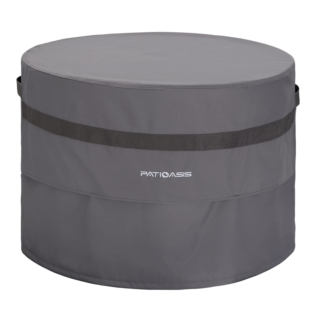 Waterproof Fire Pit Cover Round 40''d x 24''h Grey UV-Resistant Ripproof Outdoor Furniture Covers for Round Propane
