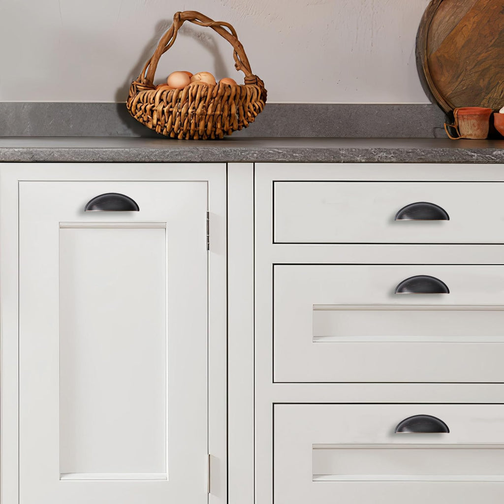 10 Pack 3" Drawer Pulls Oil Rubbed Bronze Cabinet Cup Pulls Kitchen Hardware Cabinet Handles Drawer Handles Knobs 3