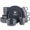 Lain Coupe Stoneware Dinnerware Set, Service for 4, Gray Matte