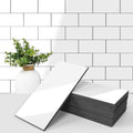 102-Pack Peel and Stick Backsplash on Subway Tile, Glossy White