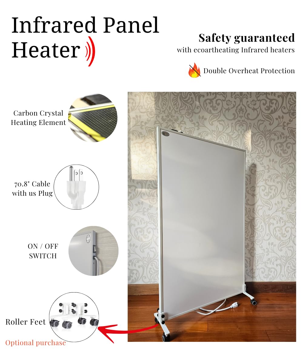 Infrared Heater Panel 600W for indoor yoga studio with on/off Switch