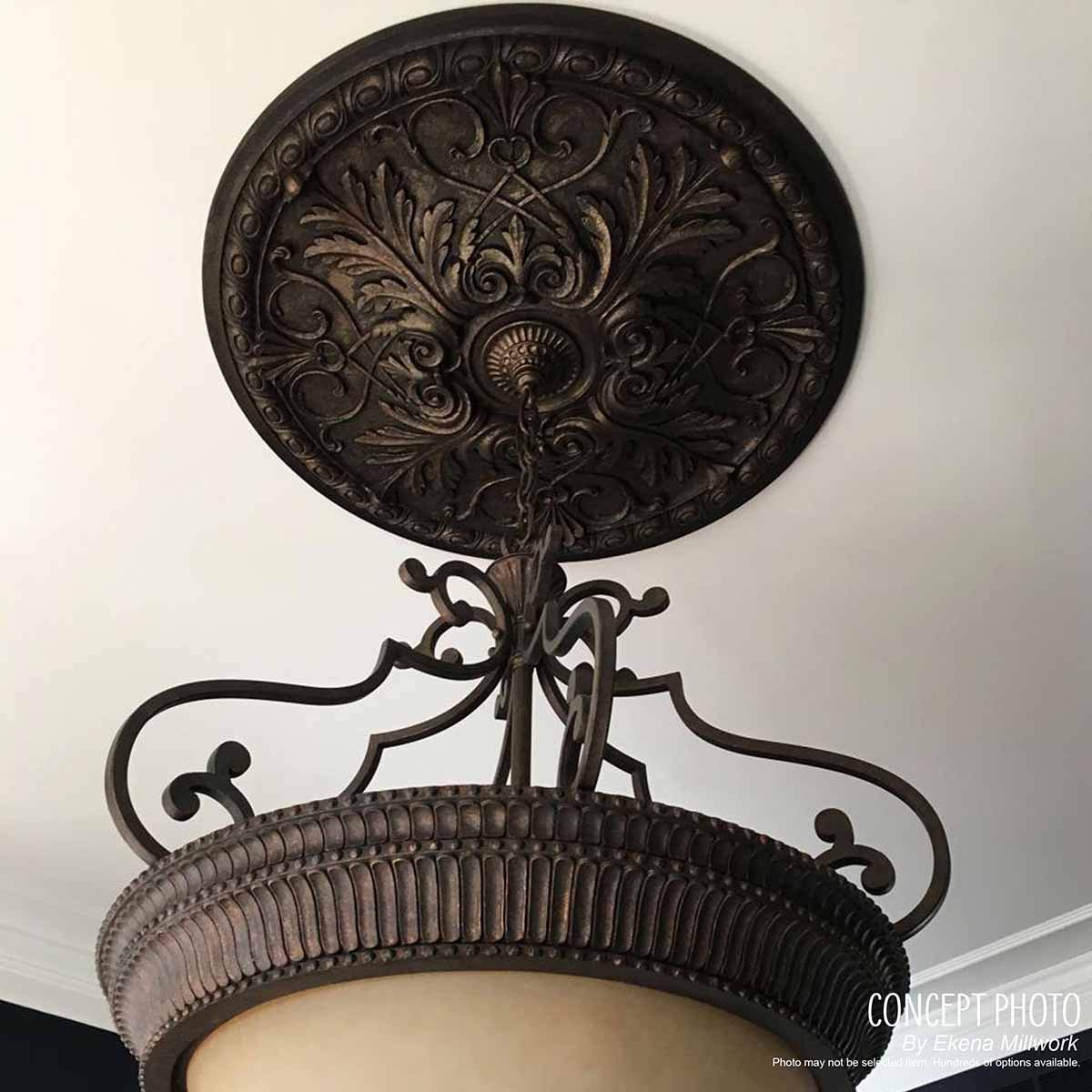 15 3/8"OD x 7"ID x 1"P Lisbon Ceiling Medallion, Two Piece (Fits Canopies up to 7")