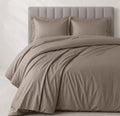 Damask Stripes 300-Thread-Count, 100-Percent Cotton - Extra Long-XL 2PC Duvet Cover Set with Buttons