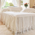 Lace Ruffled Bed Skirt, 17 Inch Drop Easy Fit Bedskirt Bed Sheet for Hidden Box Spring & Under Bed Storage