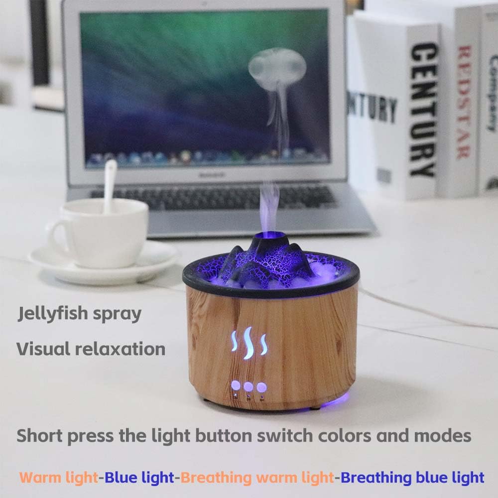 Volcano Essential Oil Diffuser Jellyfish Mist 260ml Aromatherapy Humidifier