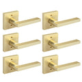 Brushed Gold Door Handles Interior Dummy Door Handles, 3 Pack/6 Pcs