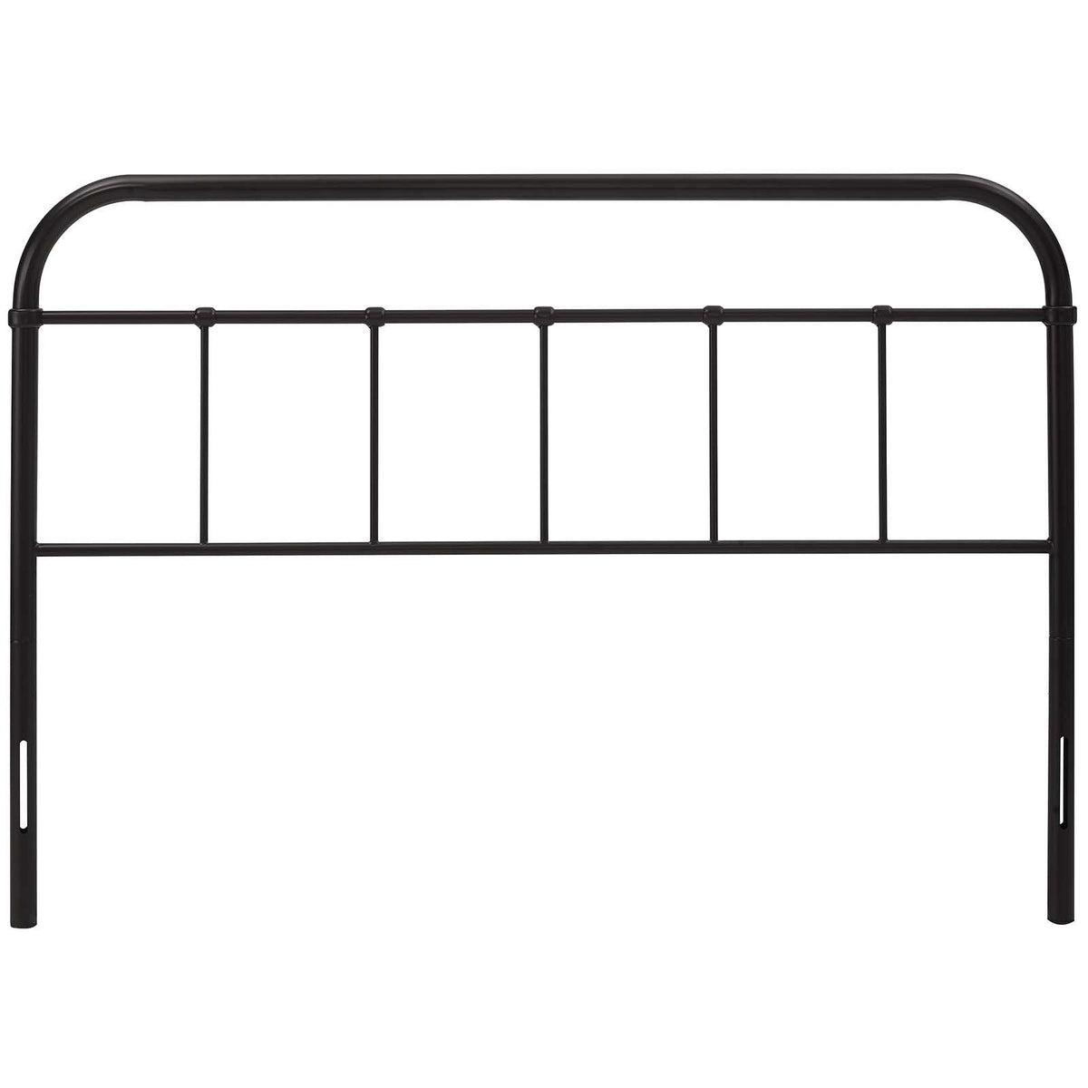 Serena Rustic Farmhouse Style Steel Metal Headboard Size in Brown