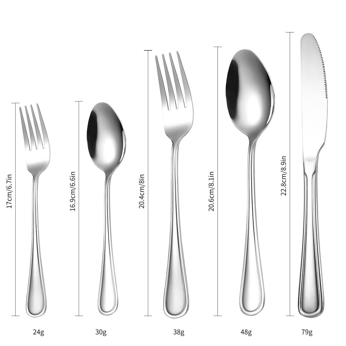 Modern Flatware Silverware Set for 4 People Kitchen Stainless Steel Cutlery 20 Pieces Forks Knives Spoons Luxury