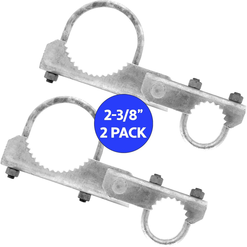 Galvanized 180° Gate Hinge, 2-3/8in Post, Commercial Duty 2-ct