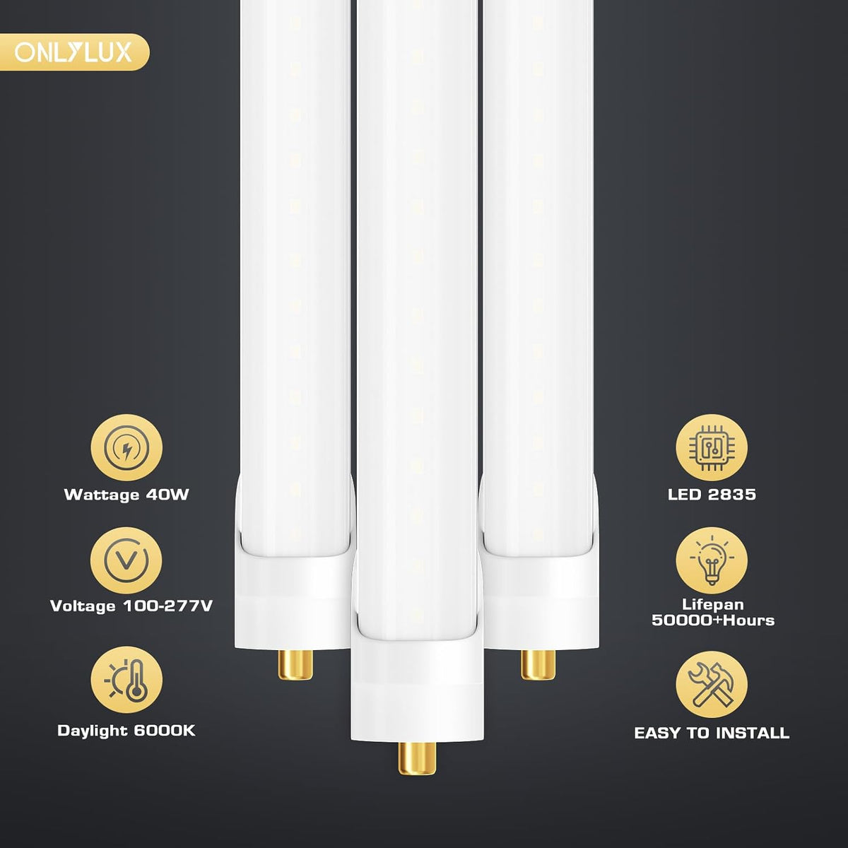 8 Foot Led Bulbs T8 T12 LED 8ft Tube Light 6000K 40W 10 Pack