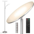 Silver Metallic Floor Lamps, 44W/4500LM High Output 2 in 1 LED, Smooth Stepless Control & Timer, 69" Standing Lamp