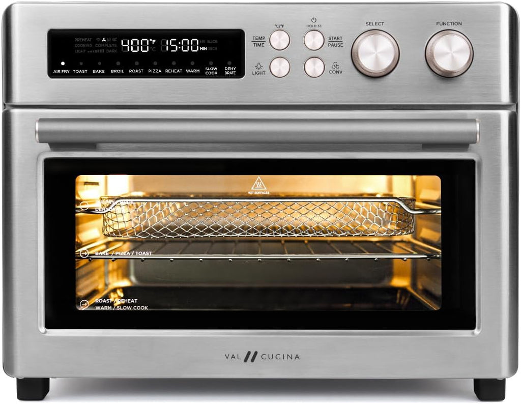Infrared Heating Air Fryer Toaster Oven, Extra Large Countertop Convection Oven 10-in-1 Combo, 6-Slice Toast, Enamel