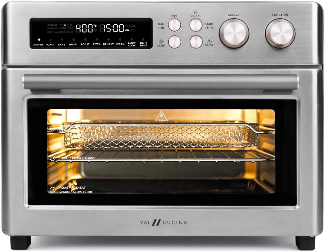 Infrared Heating Air Fryer Toaster Oven, Extra Large Countertop Convection Oven 10-in-1 Combo, 6-Slice Toast, Enamel