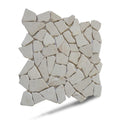 Alpen White Random Mosaic, Tumbled Stone Back Splash Tiles Walls, Shower and Bathroom Floors, and Outdoor Areas