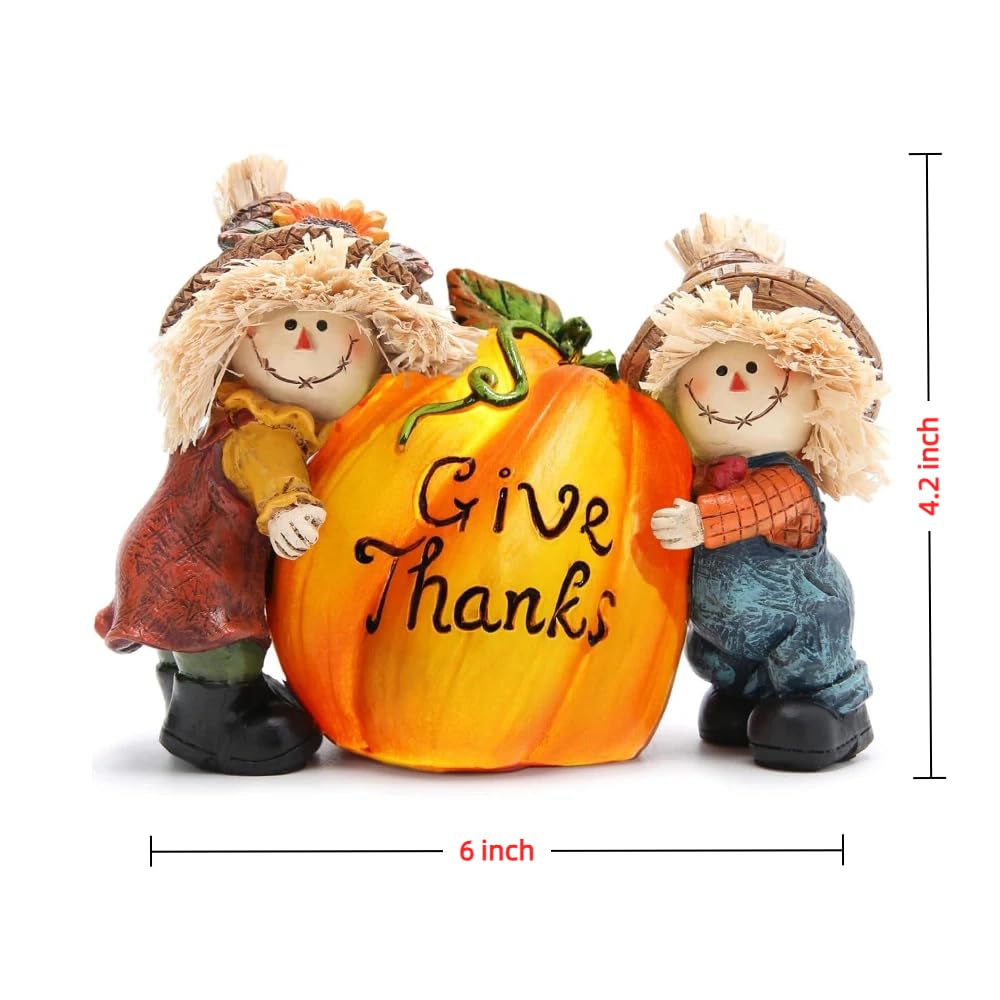 Thanksgiving Decor, Resin Scarecrow Pumpkin Fall Decorations