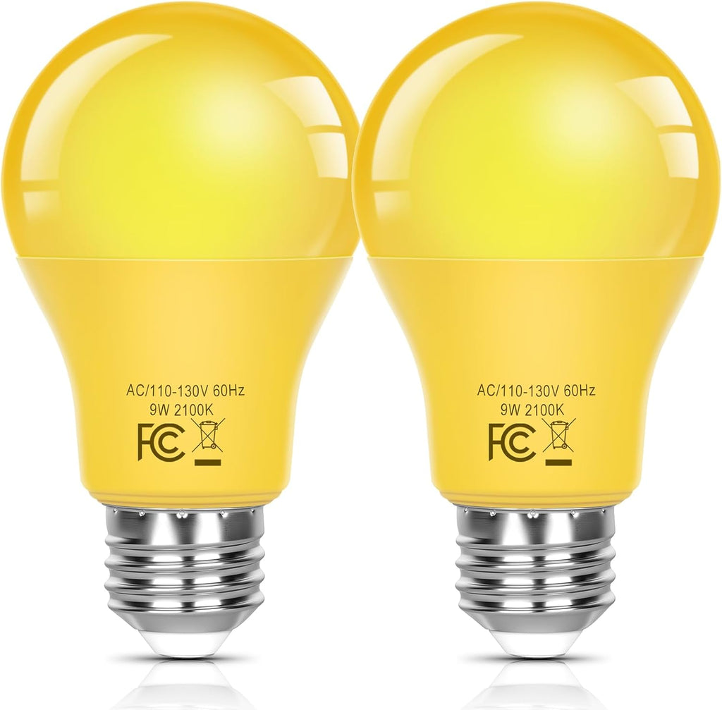9W LED Yellow Bug Light Bulbs Outdoor Indoor, 2100K Amber Bulbs