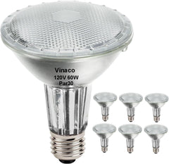 Halogen PAR30 Long Neck Flood Bulb Dimmable 60W 750LM 120V E26 6pcs