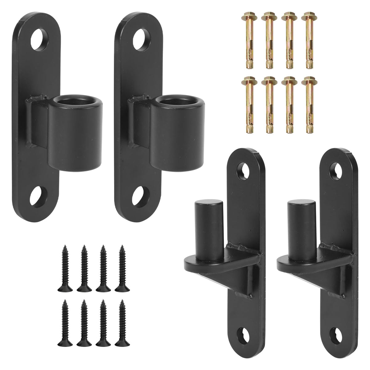 Wall Mount Gate Hinges, 2 Pairs Heavy Duty Fence Gate Hinges 5/8'' Pin Fence Post Hinge Set for Wooden or Concrete