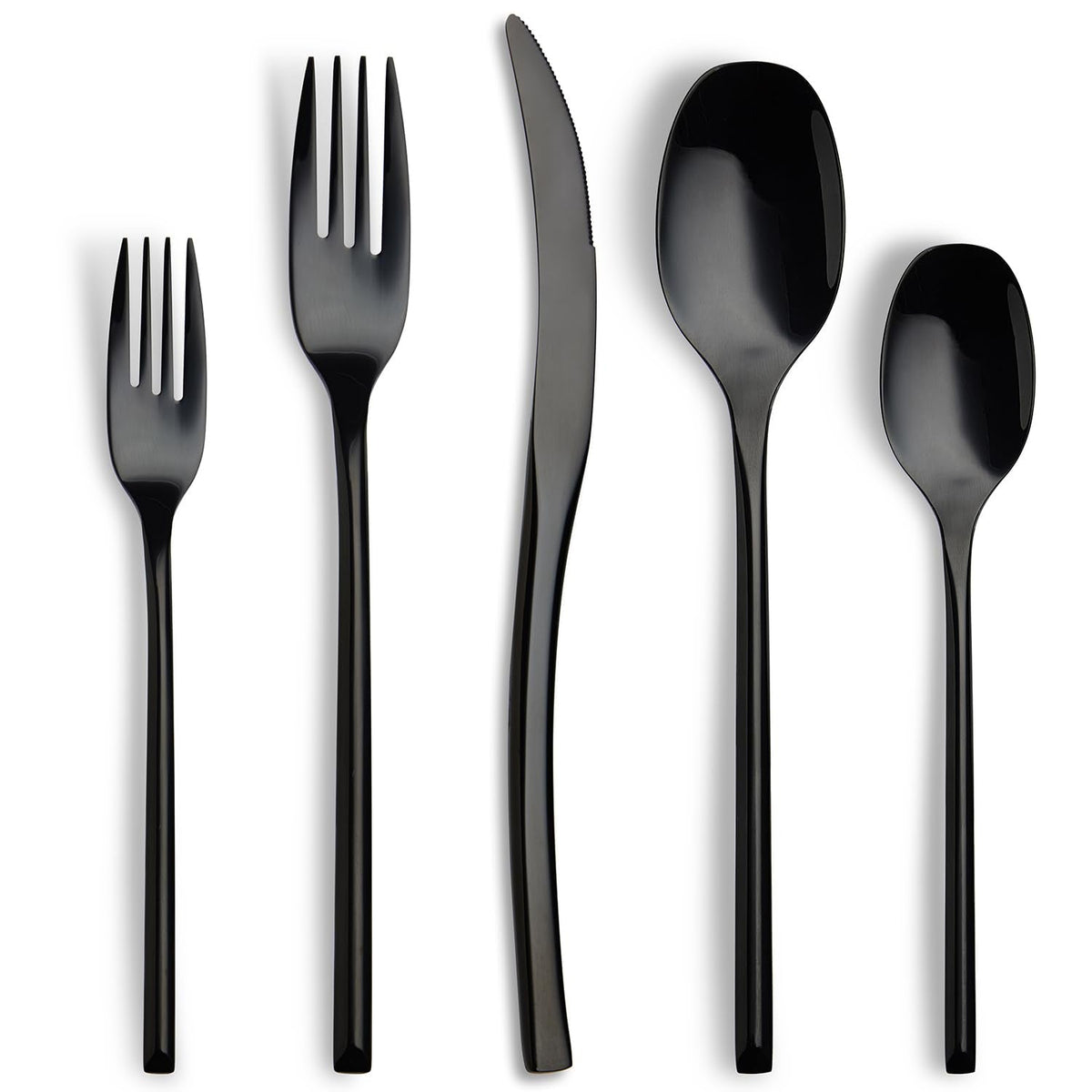 20-Piece Black Silverware Set for 4,Modern 18/10 Stainless Steel Flatware Set,Luxury Cutlery Set,Unique Utensils Set