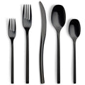 20-Piece Black Silverware Set for 4,Modern 18/10 Stainless Steel Flatware Set,Luxury Cutlery Set,Unique Utensils Set