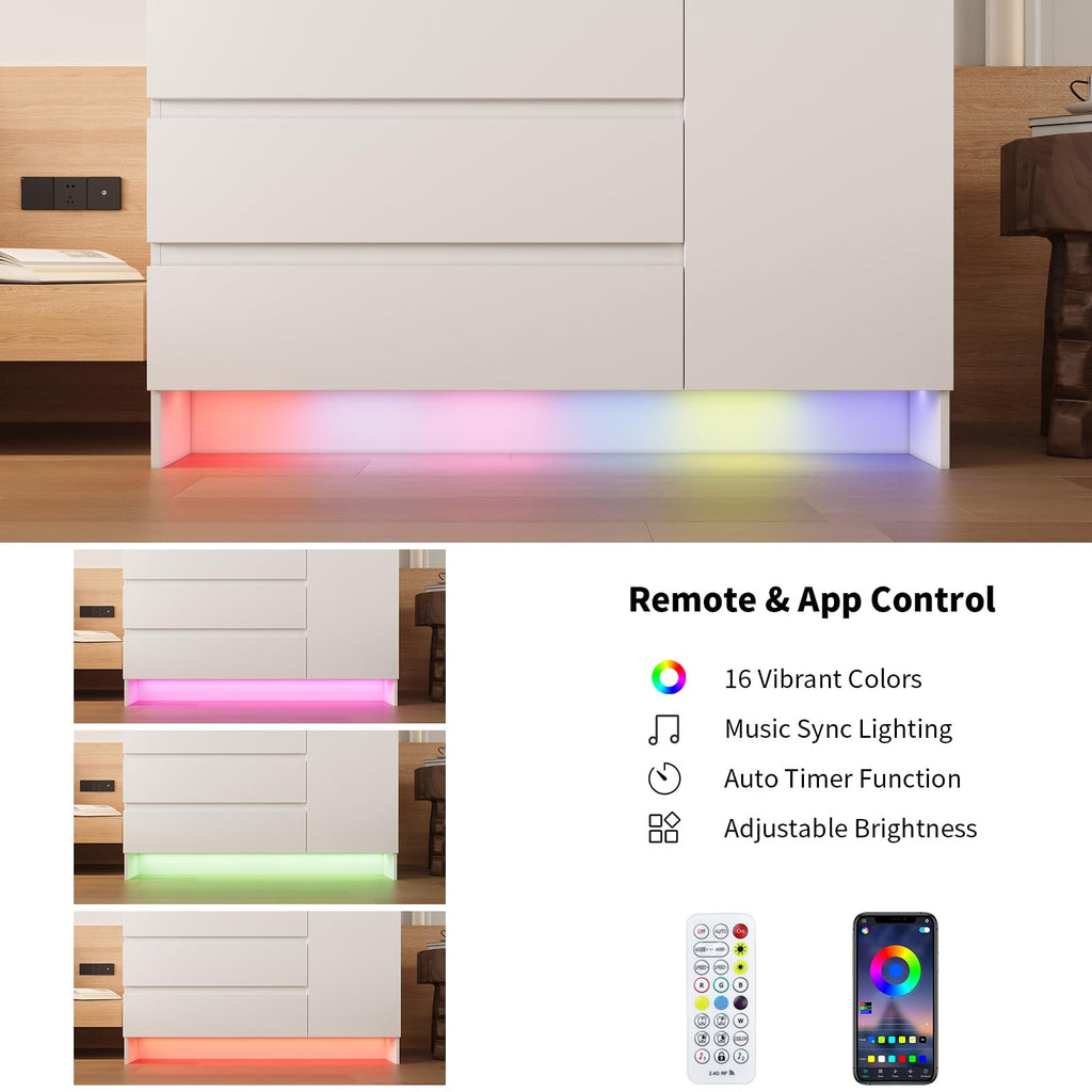 Armoire Wardrobe Closet with 4 Doors, Bedroom Armoire with Mirrors