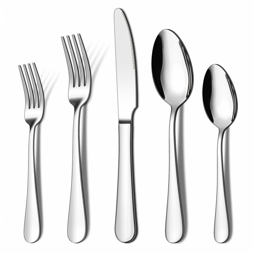 20 Piece Silverware Flatware Set, Stainless Steel Cutlery Set for 4