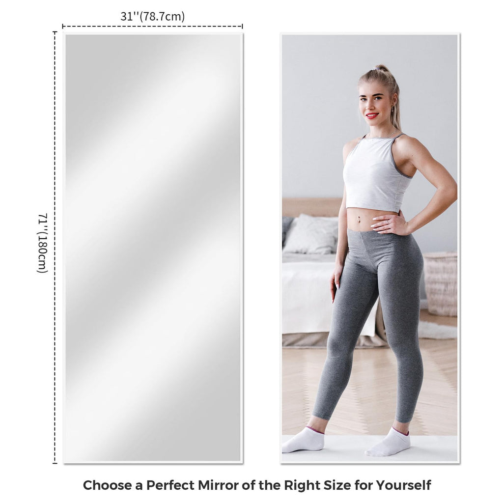 71"x30" Floor Mirror Full Length, Large Sliver Mirror